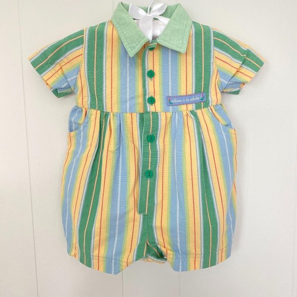 Jacadi Other - Vintage Jacadi Striped Romper